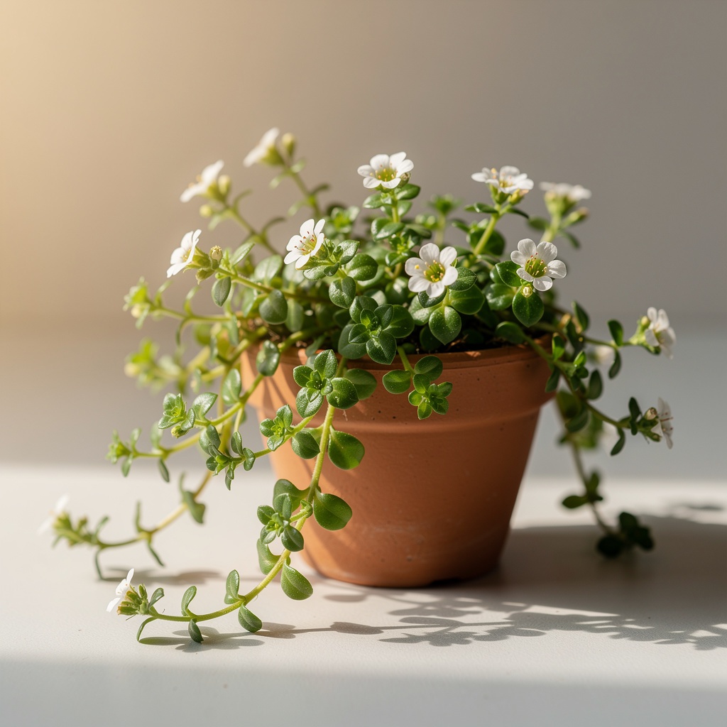 Brahmi plant in a pot for safe home cultivation