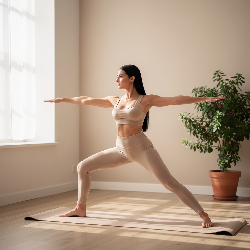 Woman doing yoga for mental clarity with Brahmi